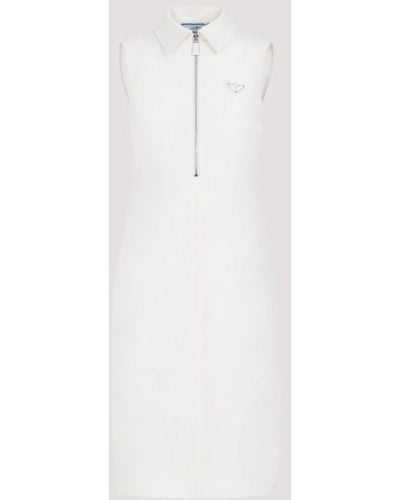 Prada Silk Midi Dress - White