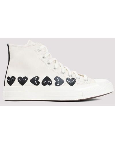 COMME DES GARÇONS PLAY Comme Des Garçons Play Multi Heart Hi Top Sneakers - White