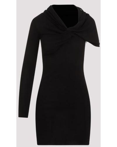 Saint Laurent Viscose Mini Dress - Black