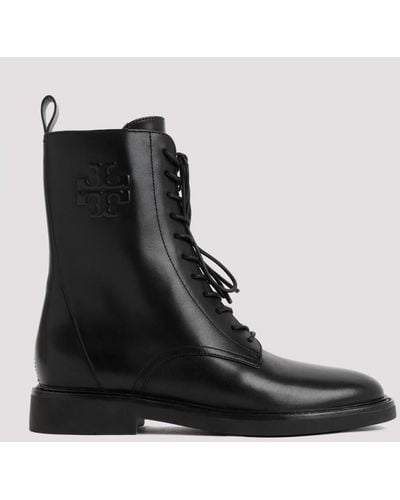 Tory Burch Double Combat Boot Shoes - Black