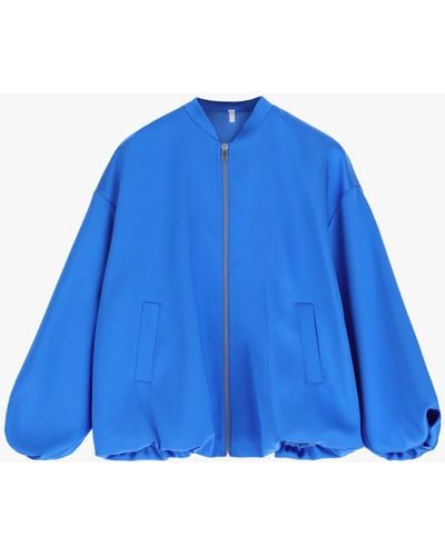 Imperial Veste oversize zippée à poches poitrine passepoilées - Bleu