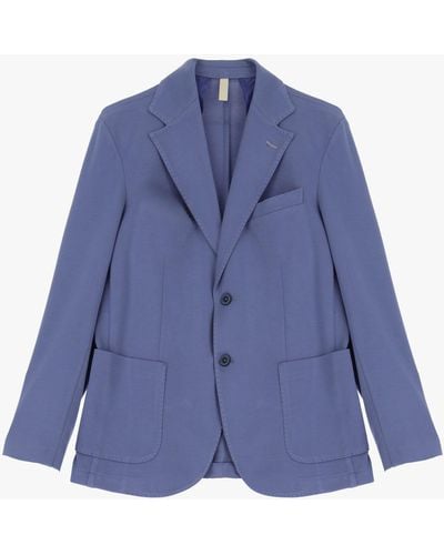 Imperial Veste à boutonnage simple, revers classiques et poches plaquées - Bleu
