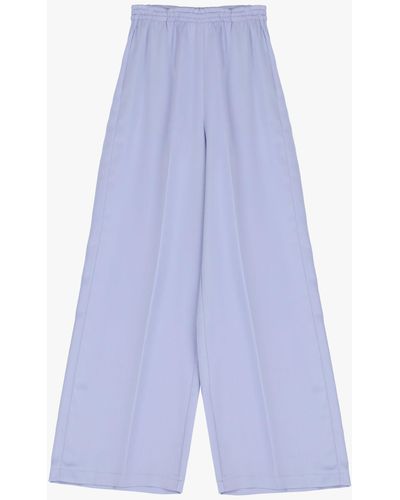 Imperial Pantaloni Straight Con Tasche Verticali E Piega Stirata - Blu