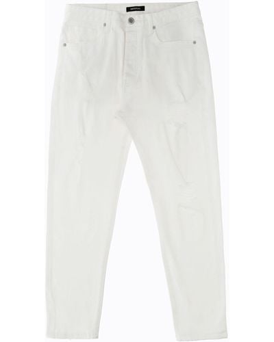 Imperial Pantaloni Slim-Fit Monocolour Con Strappi - Multicolore
