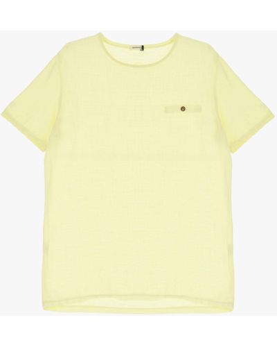 Imperial Camiseta De 100 % Algodón Con Bolsillo Y Botón - Amarillo