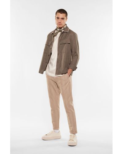 Imperial Pantalon slim à fines rayures et poches verticales - Neutre