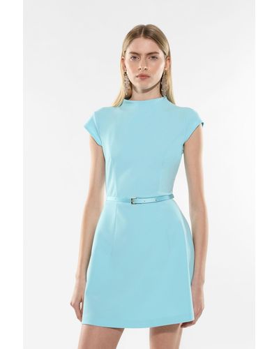 Imperial Mini-robe unie à ceinture fine - Bleu