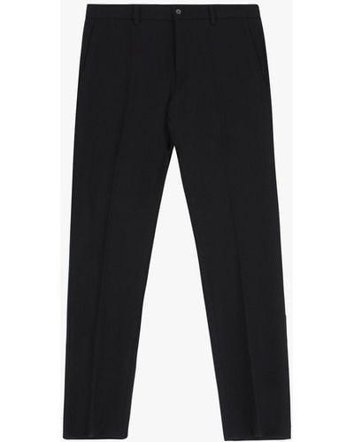 Imperial Pantalon slim à poches verticales et plis marqués - Noir