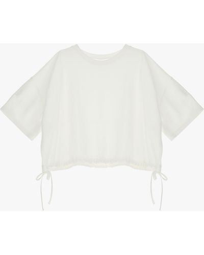 Imperial T-Shirt Oversize Monocolour Con Scollo Tondo E Coulisse - Bianco