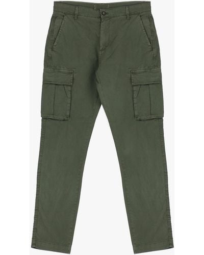 Imperial Pantaloni Cargo Monocolour Con Tasche Verticali - Verde