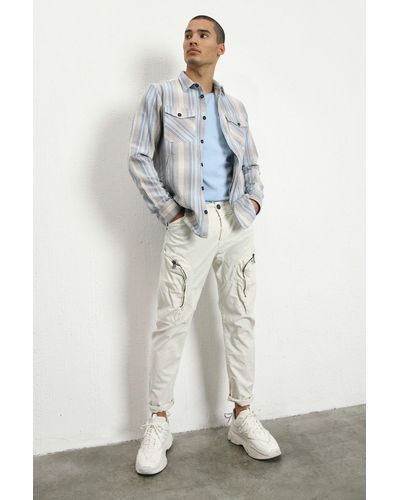 Imperial Pantaloni straight con tasche laterali applicate con zip - Bianco