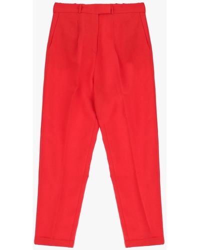 Imperial Pantaloni Slim-Fit Cropped Con Piega Stirata - Rosso