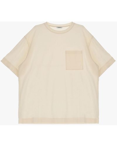 Imperial T-Shirt Monocolour Con Scollo Tondo E Taschino Applicato - Neutro