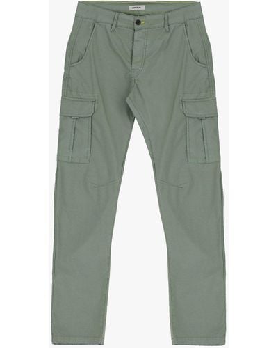 Imperial Pantaloni Cargo Monocolour Con Tasche Americane - Verde