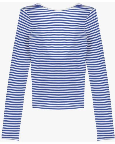 Imperial T-Shirt Fantasia A Righe Con Maniche Lunghe - Blu