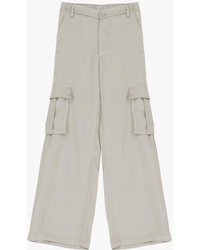 Imperial Pantaloni Cargo Monocolour Con Tasche Verticali E Laterali - Bianco