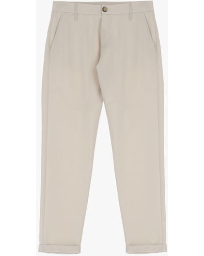 Imperial Pantaloni Slim-Fit Monocolour Con Tasche Verticali - Bianco