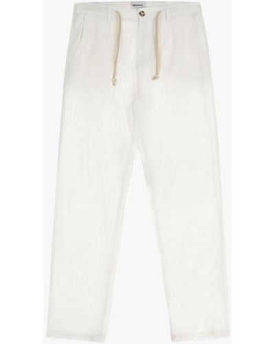 Imperial Pantalon slim pur coton avec cordon coulissant et pinces - Blanc