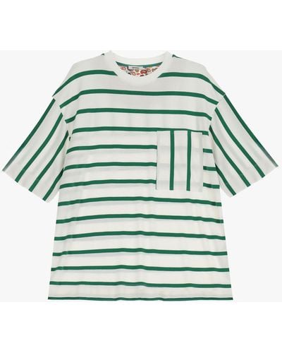 Imperial T-Shirt Fantasia Rigata Con Tasca Applicata - Verde