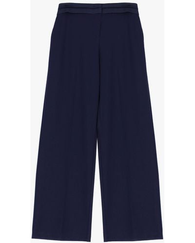 Imperial Pantalon droit uni à plis marqués - Bleu
