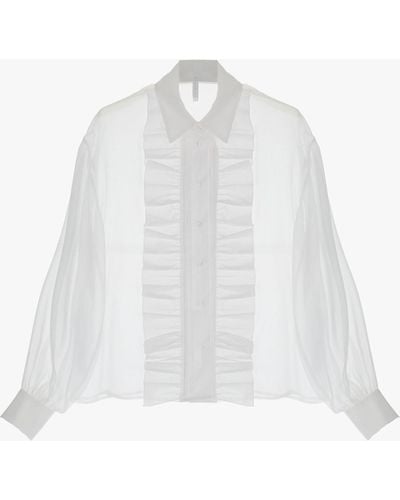 Imperial Camicia Trasparente Con Ruches - Bianco