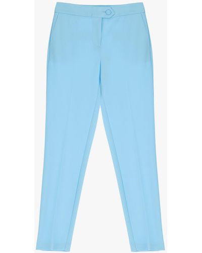 Imperial Pantaloni Slim-Fit Monocolour Con Piega Stirata - Blu