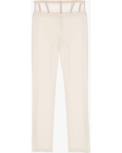 Imperial Pantaloni slim-fit con vita alta ed effetto trasparenza - Bianco