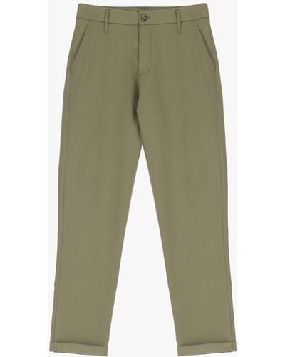 Imperial Pantaloni Slim-Fit Monocolour Con Tasche Verticali - Verde