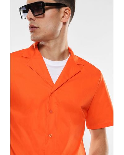 Imperial Chemise pur coton à manches courtes - Orange
