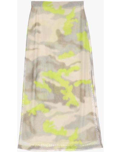 Imperial Jupe mi-longue multicolore à motif camouflage - Jaune