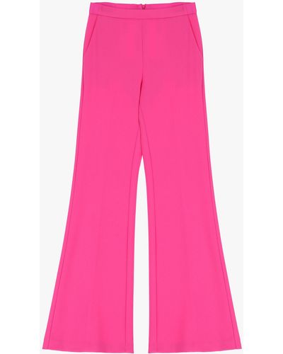 Imperial Pantaloni Flare Monocolour Con Piega Stirata - Rosa