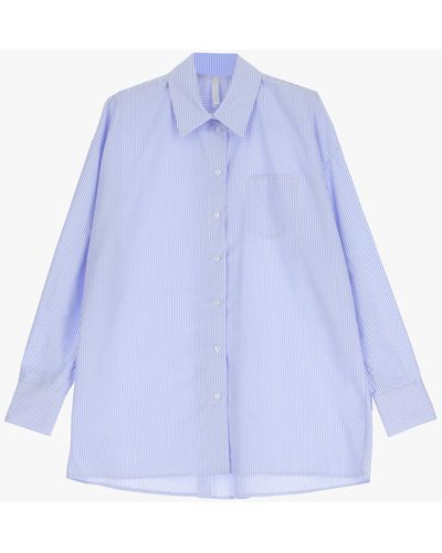 Imperial Camicia Oversize Rigata Con Colletto Classico - Blu