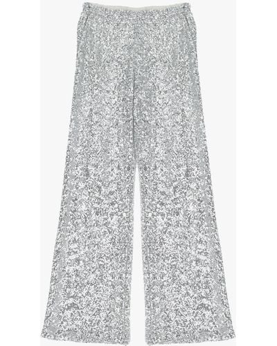 Imperial Pantaloni straight con tasche verticali e paillettes - Bianco