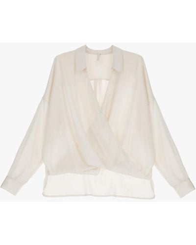 Imperial Camicia Fluida Con Scollo A Incrocio - Bianco