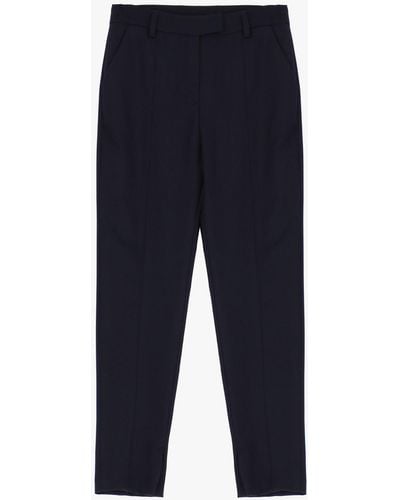 Imperial Pantaloni Slim-Fit Monocolour Con Piega Stirata - Blu