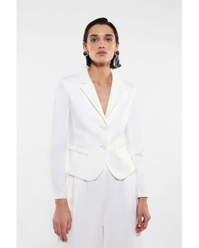 Imperial Veste à boutonnage simple et poches poitrine passepoilées - Blanc