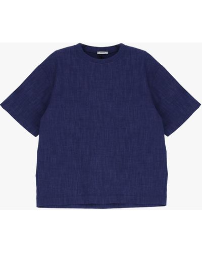 Imperial T-Shirt Effetto Denim Con Scollo Tondo - Blu