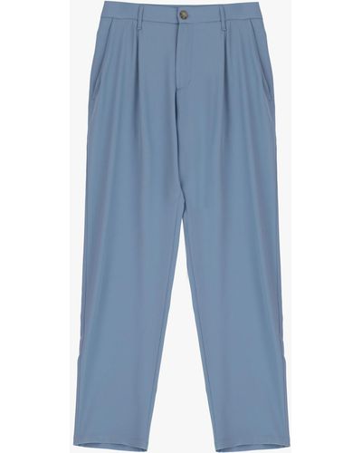 Imperial Pantaloni Slim-Fit Con Tasche Verticali E Pinces - Blu