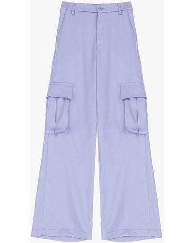 Imperial Pantalon cargo uni avec poches verticales et latérales - Violet