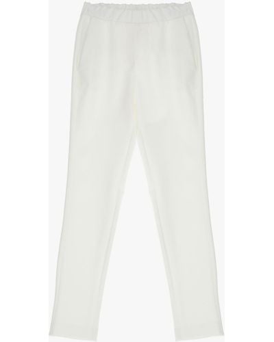 Imperial Pantaloni Skinny Cropped Con Tasche Verticali - Bianco