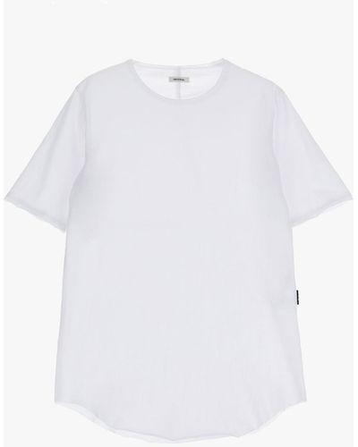 Imperial T-shirt pur coton uni à encolure ronde - Blanc