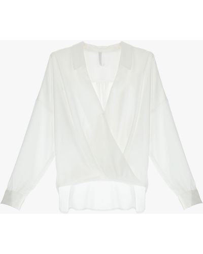 Imperial Camicia Fluida Con Scollo A Incrocio - Bianco