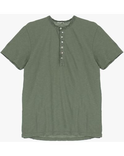 Imperial T-shirt pur coton à boutons colorés - Vert