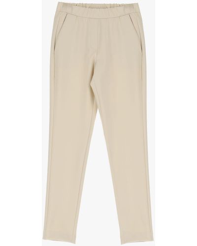 Imperial Pantaloni Skinny Cropped Con Tasche Verticali - Neutro