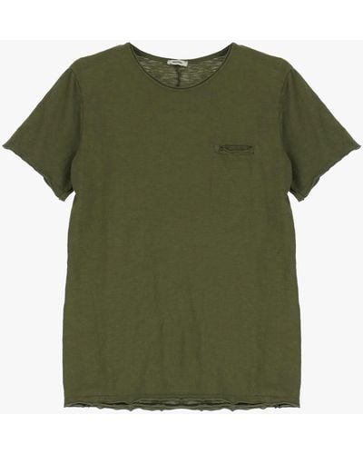 Imperial T-shirt pur coton à poche poitrine passepoilée - Vert