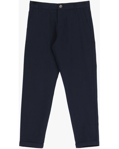 Imperial Pantalon slim uni à poches verticales - Bleu