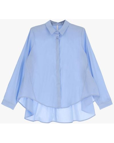 Imperial Camicia Oversize Asimmetrica Con Colletto Classico - Blu
