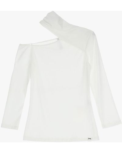 Imperial T-Shirt Monospalla Con Fascia Al Collo - Bianco
