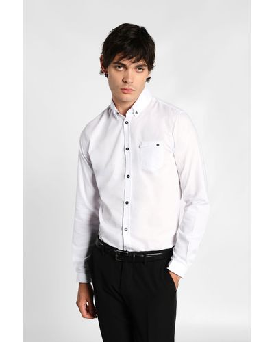 Imperial Camicia in puro cotone con bottoni a contrasto - Bianco