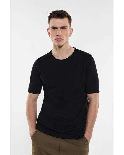 Imperial T-shirt pur coton avec ourlet inférieur asymétrique - Noir